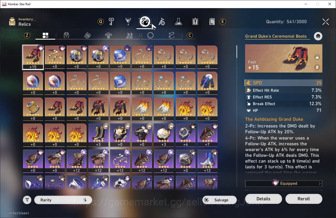 Honkai Star Rail Accounts ASIA | TL 38 | DoT team | kafka, hysilens, black s image 6