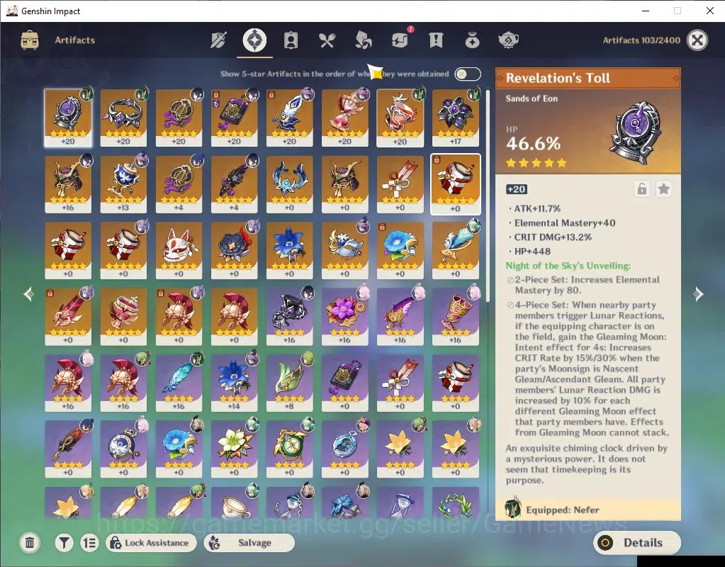 Genshin Impact Accounts Asia|AR 49|3 Limited + 2 (*5 Weapon)|Nefer,Durin,Y image 4