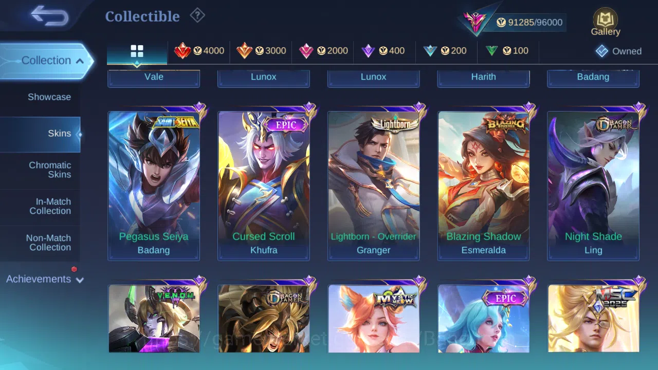 Mobile Legends: Bang Bang Accounts Hero 92 | Skin 275 | Glory | HXH Julian | Naruto S image 10