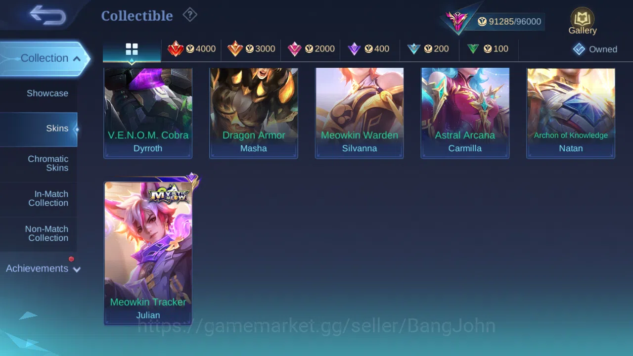 Mobile Legends: Bang Bang Accounts Hero 92 | Skin 275 | Glory | HXH Julian | Naruto S image 11