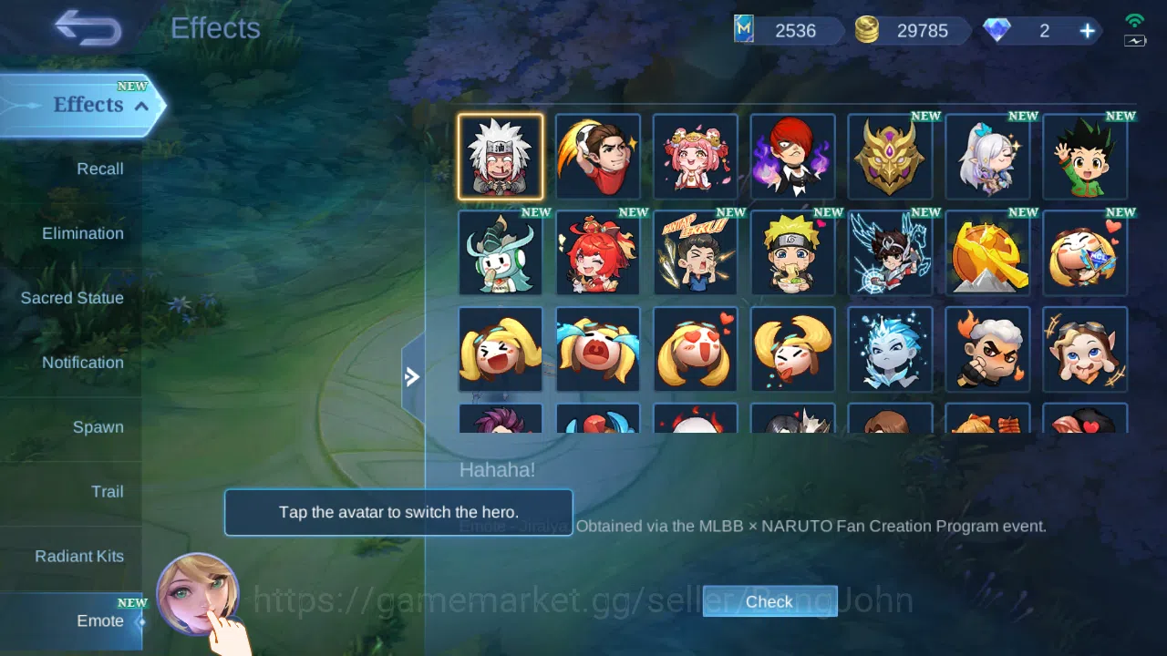 Mobile Legends: Bang Bang Accounts Hero 92 | Skin 275 | Glory | HXH Julian | Naruto S image 14