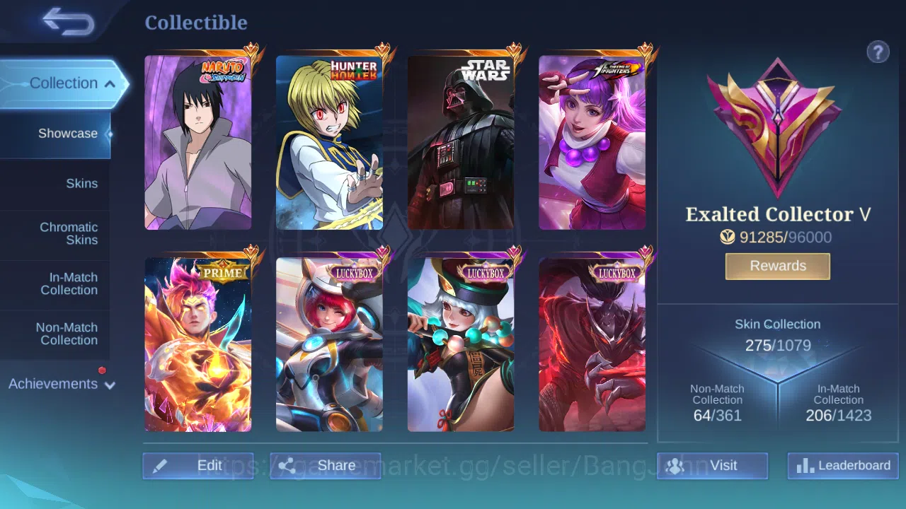 Mobile Legends: Bang Bang Accounts Hero 92 | Skin 275 | Glory | HXH Julian | Naruto S image 3