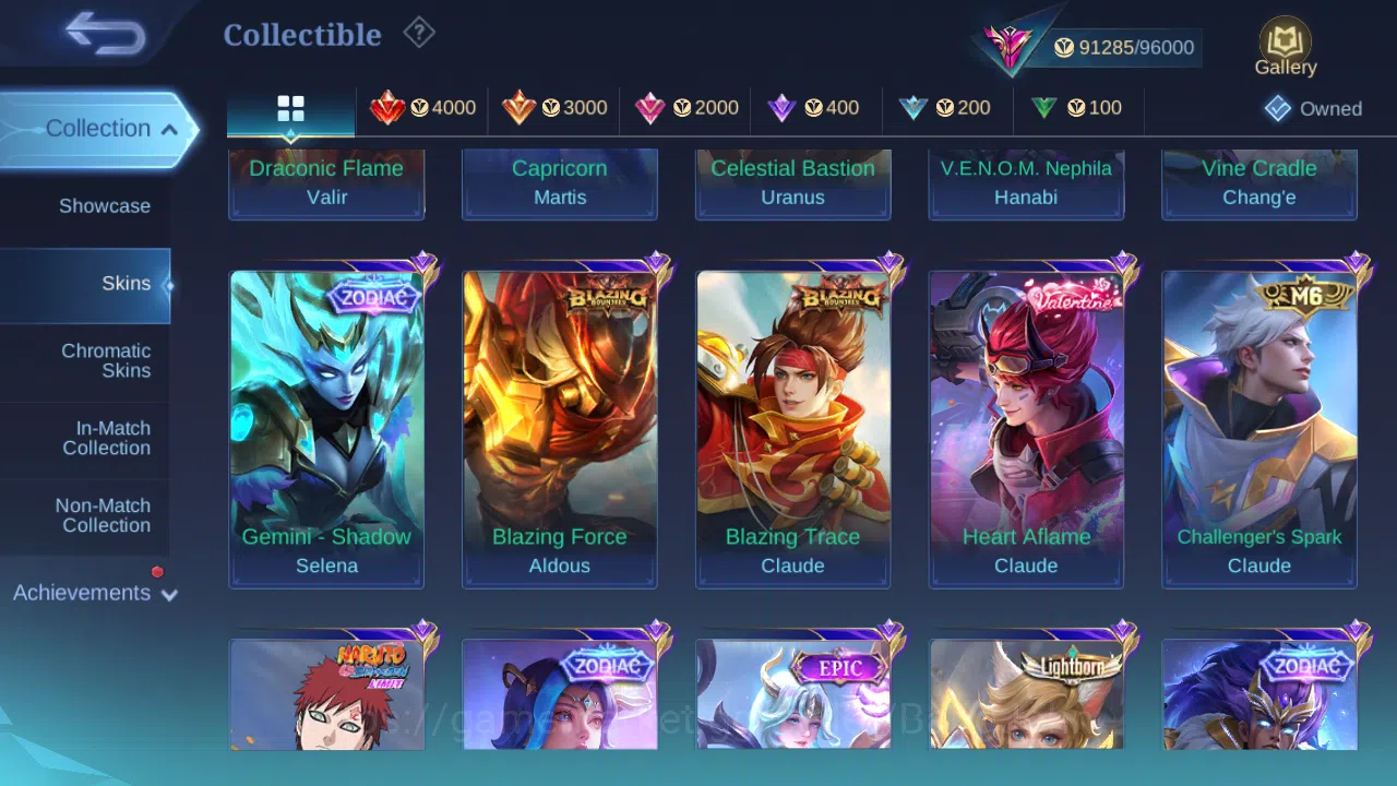 Mobile Legends: Bang Bang Accounts Hero 92 | Skin 275 | Glory | HXH Julian | Naruto S image 9