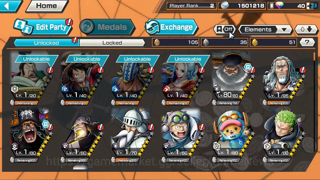 One Piece Bounty Rush Accounts Global|5 EX|BP Kuzan,AMS [Borsalino],5Elder St.Sat image 4