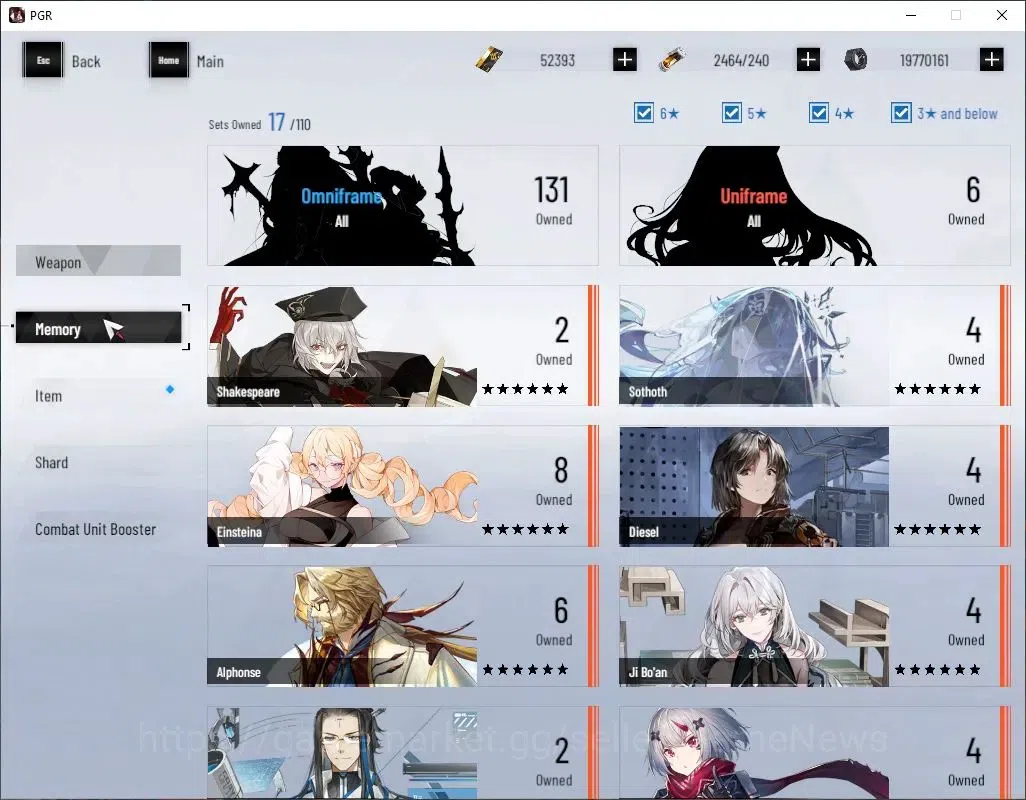 Punishing: Gray Raven Accounts Asia|Lv 89|52,3K BC+19,1K YC+9,8K BlueC|SSS Daybre image 8