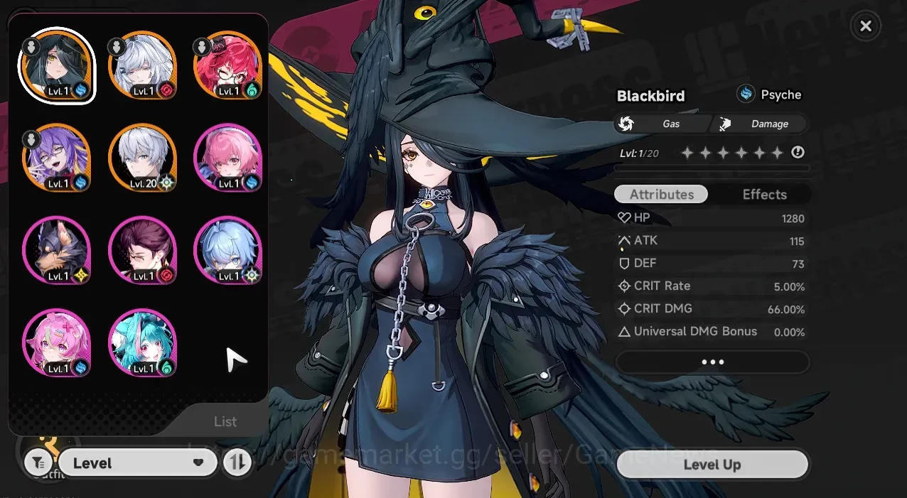 Neverness to Everness Accounts Global EU|HL 7|4 S Class 3 Limited|Blackbird,Zankou A1,Nanally|3 S Class Selector On|Male 1