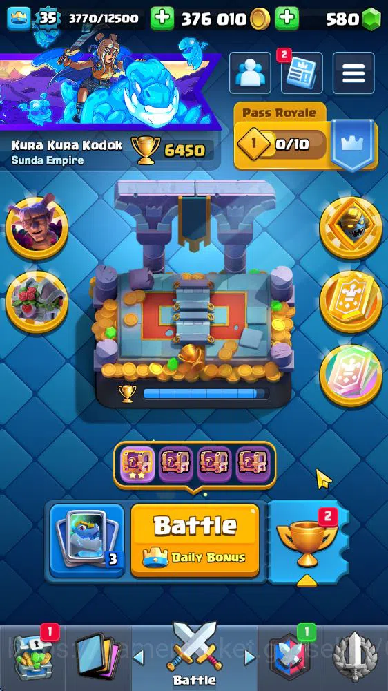Clash Royale Midgame Lv 35|Trophy 6450|KTL 12|Limited Skin|Card 115|1 H image 1