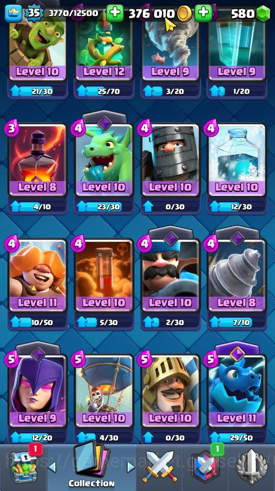 Clash Royale Accounts Midgame Lv 35|Trophy 6450|KTL 12|Limited Skin|Card 115|1 HERO 6 EVO 2 Champ 21 Legendary 33 Epic 30 10