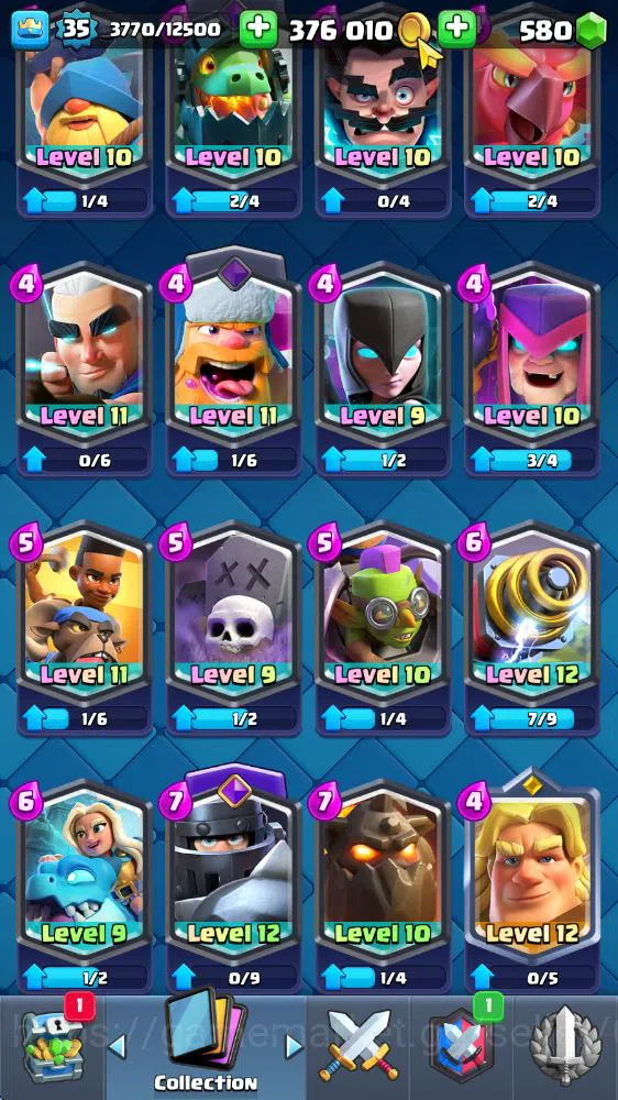 Clash Royale Accounts Midgame Lv 35|Trophy 6450|KTL 12|Limited Skin|Card 115|1 HERO 6 EVO 2 Champ 21 Legendary 33 Epic 30 12