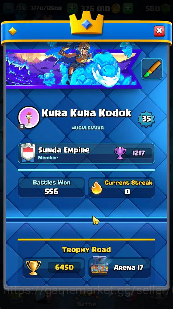 Clash Royale Accounts Midgame Lv 35|Trophy 6450|KTL 12|Limited Skin|Card 115|1 HERO 6 EVO 2 Champ 21 Legendary 33 Epic 30 2