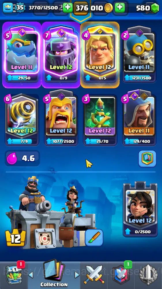Clash Royale Accounts Midgame Lv 35|Trophy 6450|KTL 12|Limited Skin|Card 115|1 HERO 6 EVO 2 Champ 21 Legendary 33 Epic 30 3