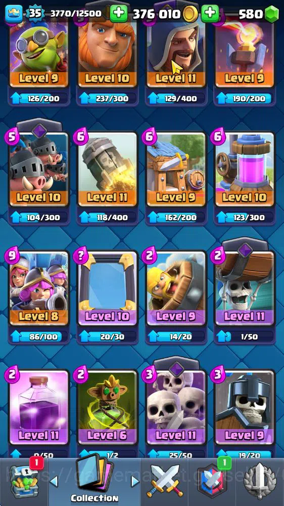 Clash Royale Accounts Midgame Lv 35|Trophy 6450|KTL 12|Limited Skin|Card 115|1 HERO 6 EVO 2 Champ 21 Legendary 33 Epic 30 9