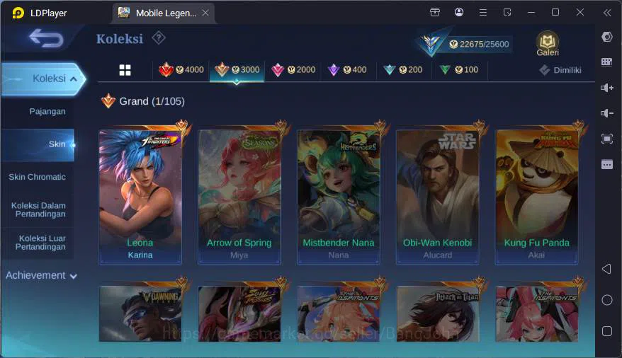 Mobile Legends: Bang Bang Accounts GLOBAL|Hero 68|Skin 103|Kof Karina,Covent Lylia,My image 18