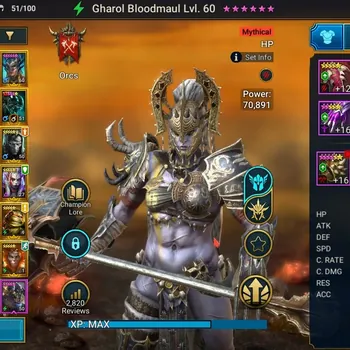 Raid: Shadow Legends Accounts Mid-Game Lv 49|1,1M PWR|1 Mythic(Gharol)+23 Legend(Ninja,The