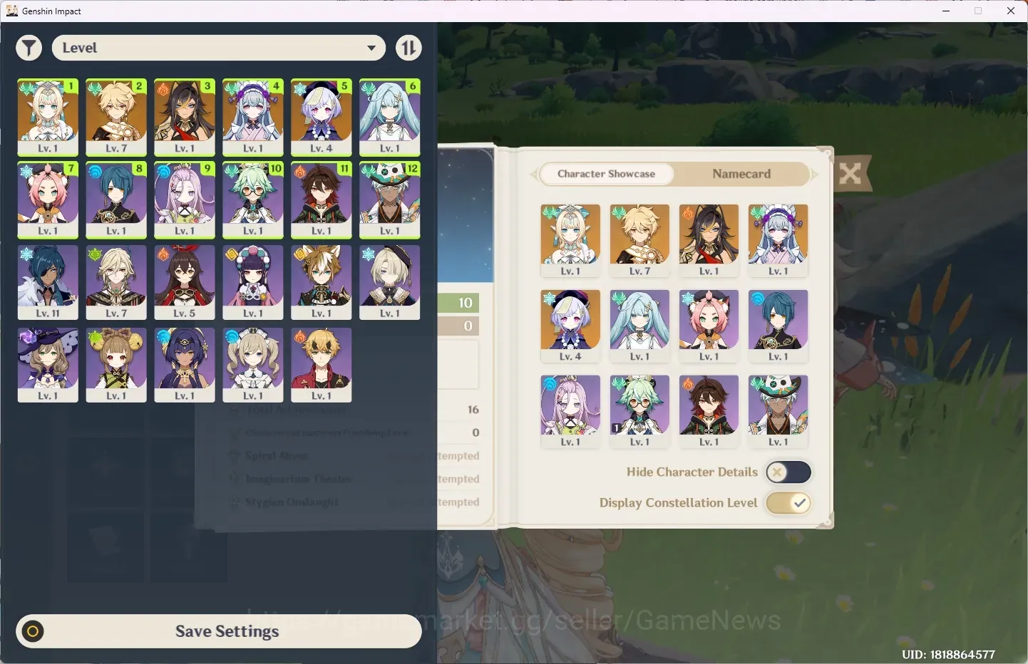 Genshin Impact Accounts Reroll Asia|AR 10|1 Limited (Vesna) + 3 Standard (Mizuki,Dehya,Qiqi)|Bd Unset|Fresh Story & Main 1