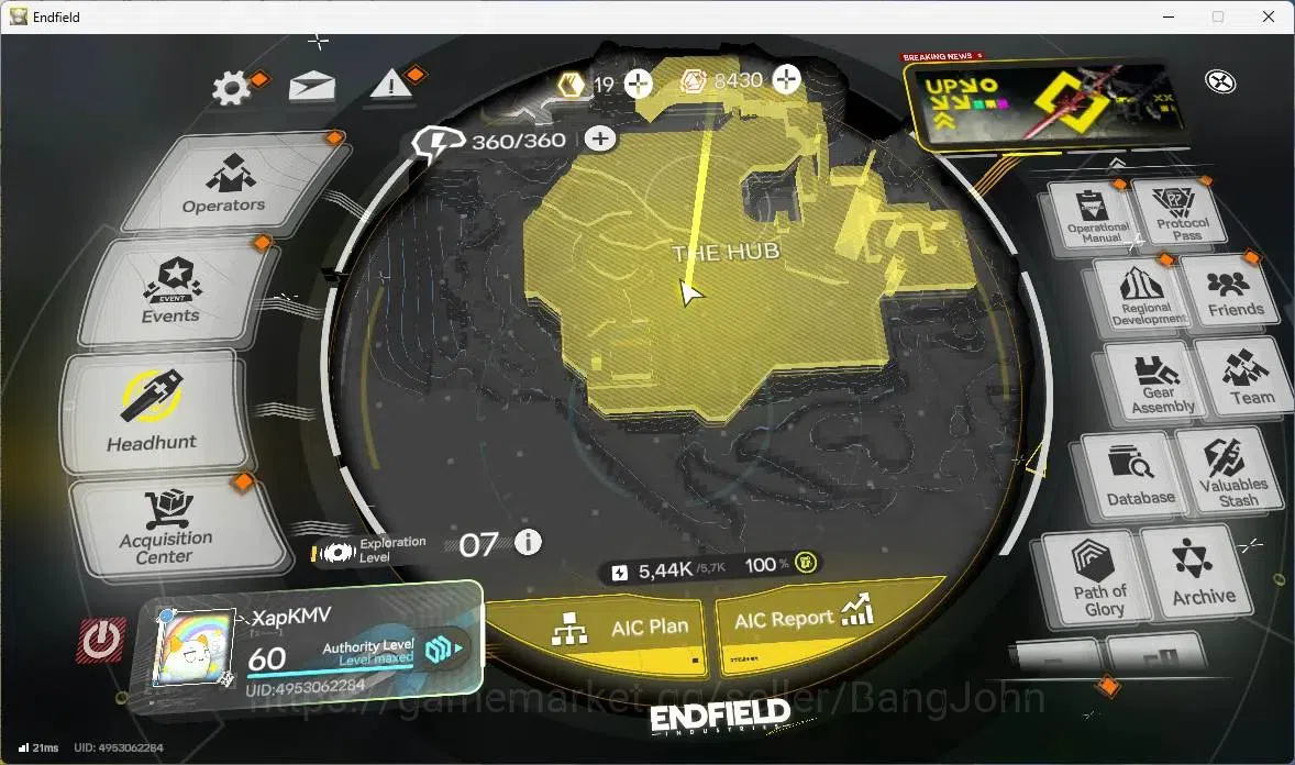 Arknights: Endfield Accounts Asia | Lv 60 | 4 Limit+5 Charstd|(Z.Fangyi P5, Tangtang, Laevatain)+Sign, Rossi |8430 2