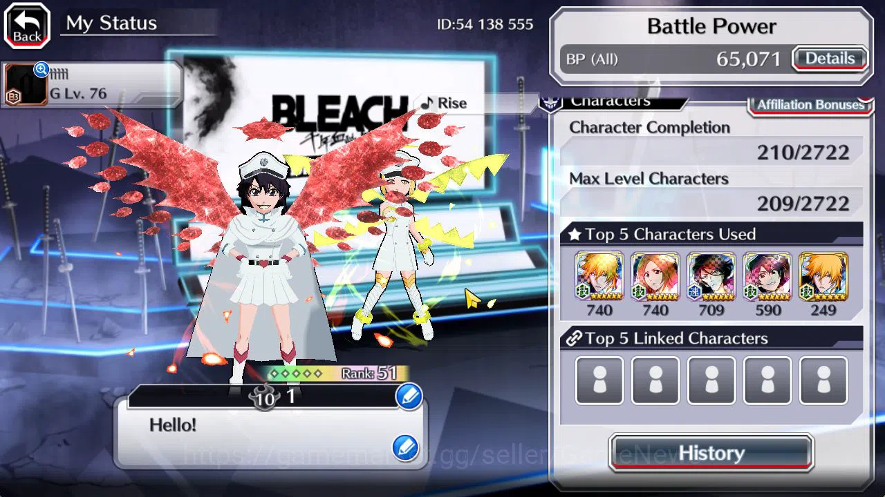 Bleach: Brave Souls Accounts Mid-Tier [GLOBAL]6K Orbs+Fresh All Story|TYBW26[Bambieta,Lilto],TYBW25 Nana,TYBW24 3