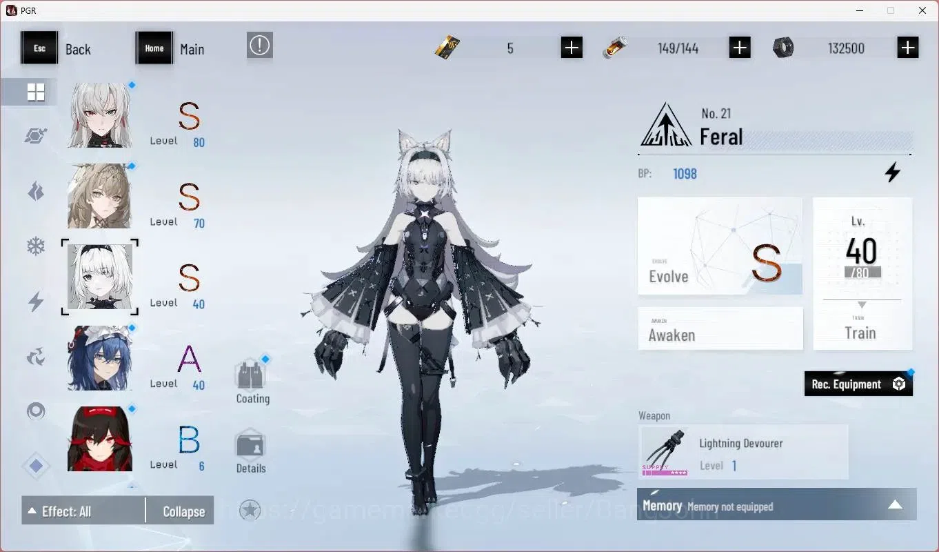 Punishing: Gray Raven Accounts Starter ASIA | L45 | S Lucia CW Sign , S Bianca C , S Feral | BC 5 | BlueC 500 | TakeMail 5