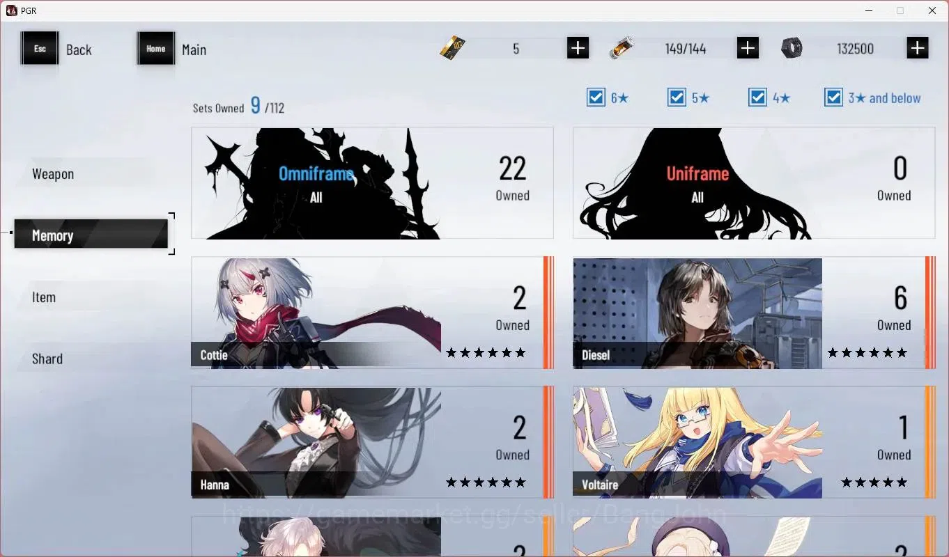 Punishing: Gray Raven Accounts Starter ASIA | L45 | S Lucia CW Sign , S Bianca C , S Feral | BC 5 | BlueC 500 | TakeMail 7