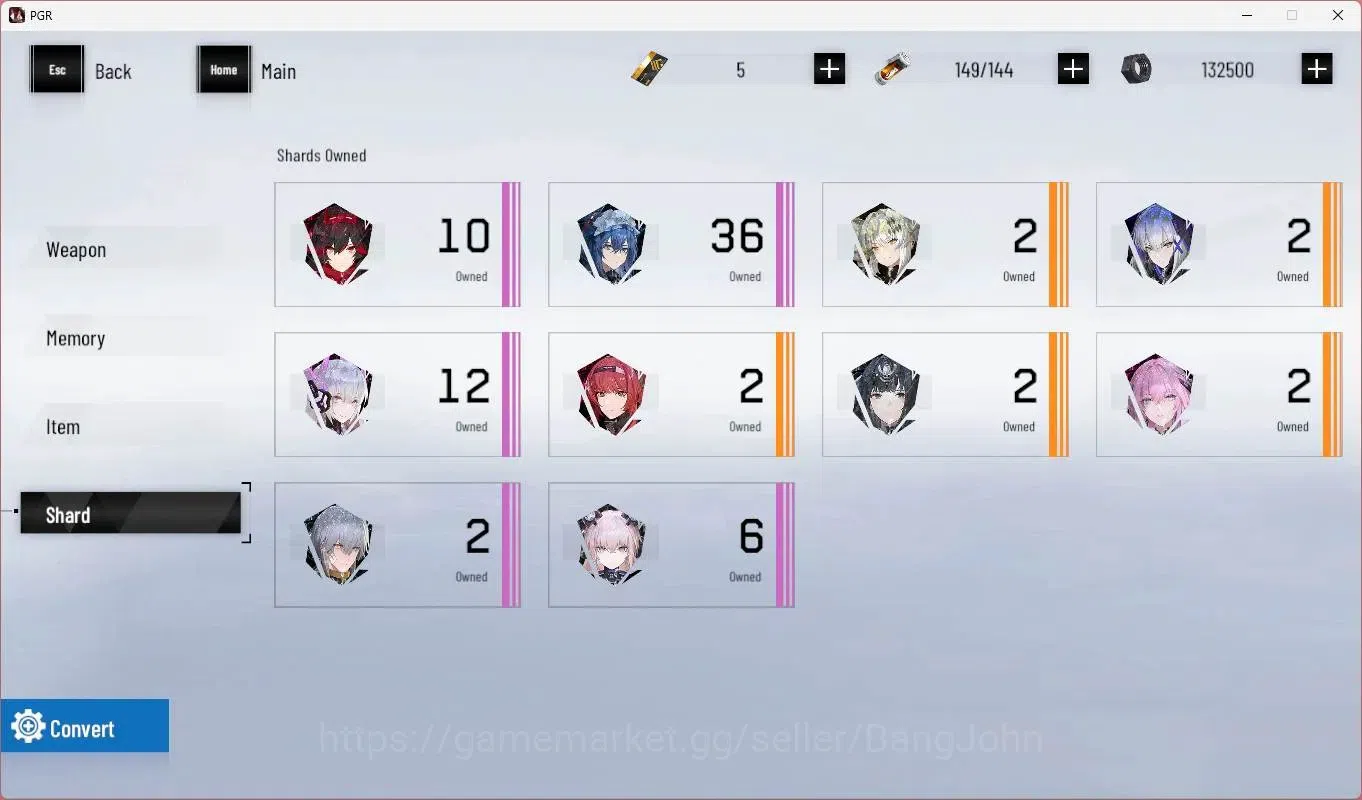 Punishing: Gray Raven Accounts Starter ASIA | L45 | S Lucia CW Sign , S Bianca C , S Feral | BC 5 | BlueC 500 | TakeMail 9