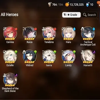 Epic Seven Accounts Starter Global Unverif|Starter Prologue|2 ML(SDDiene,Harsetti)+Haru,Etc.|PoH+Bless ON|1x 4-5* Hero