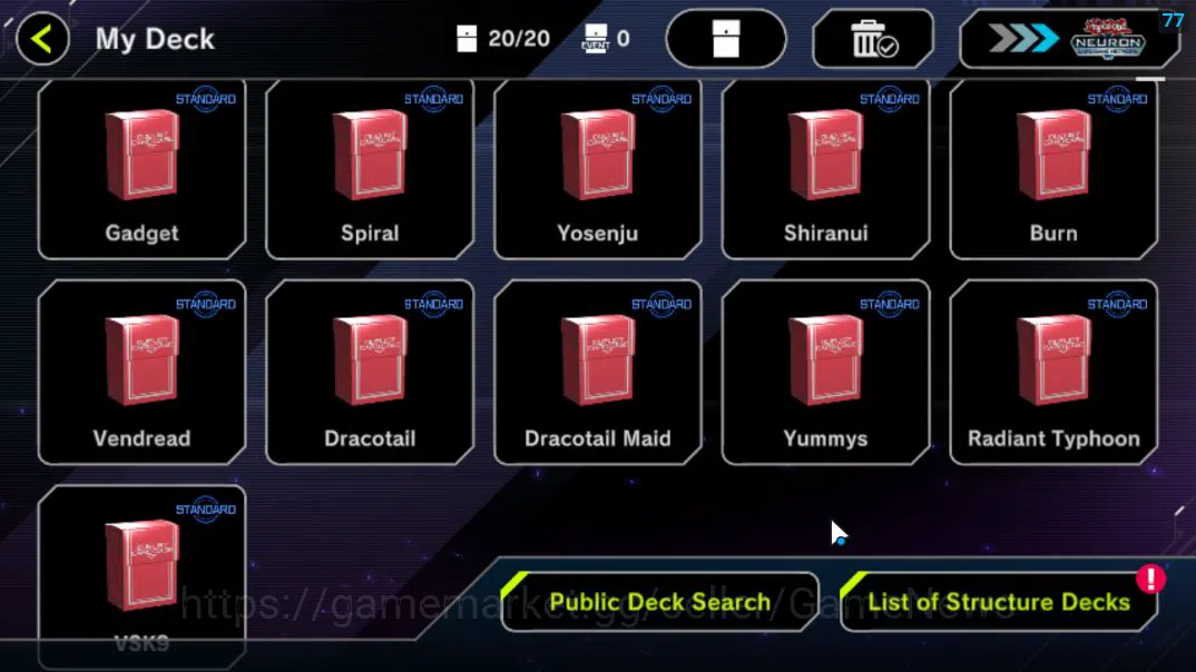 Yu-Gi-Oh! Master Duel Accounts Lv 18 | 20 Deck | RadiantTyphoon,VSK9,Dracotail,Yu image 3