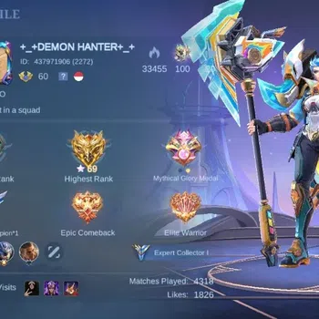 Mobile Legends: Bang Bang Accounts Collector Global|Skin 184|Expert|KOF Karina,Collector Natalia,S.A.B.E.R