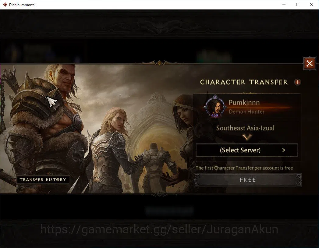 Diablo Immortal Accounts High-End SEA - Izual |Lv60 (459)Demon Huntert|33K CR|Reso 480 |Inferno I|Paragon Maledictor||Hell 2