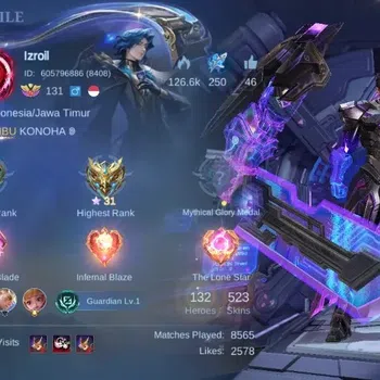 Mobile Legends: Bang Bang Accounts Collector Global|Hero 132|Skin 523|Mega|LegendAlucard+Valir,Collector