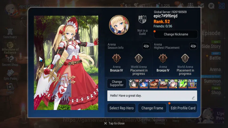 Epic Seven Accounts GLOBAL Unverif|3 ML(EIlynav,DK Sharun, LW Peira),I image 2