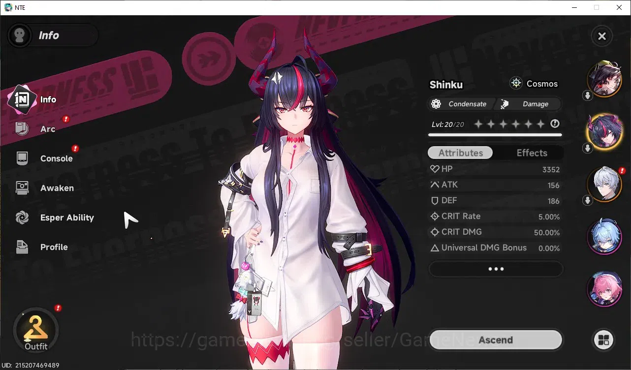 Neverness to Everness Accounts Global SEA|HL 8|2 Limited [Shinku & Hotori]|2 Selector Box|Overcast Canopy Glider|Selector 2