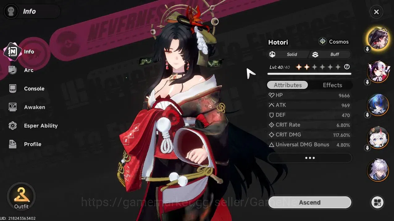 Neverness to Everness Accounts GLOBAL SEA|HL 24|TL 19|4 SSR (Lacrimosa,Hotori,Daf image 3