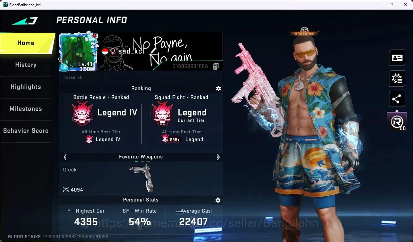Blood Strike Accounts ASIA | ETERNAL: Desert Eagle-Scorpius |4 Collab Gu image 1