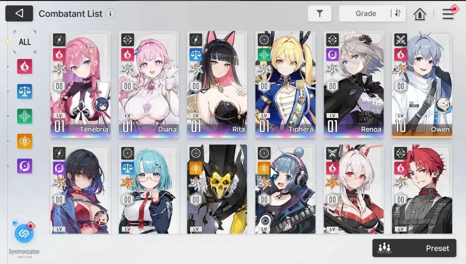 Chaos Zero Nightmare Accounts ASIA|Lv 54|4 SSR [Tenebria+Sign,Diana,Rita,Tiphera image 3