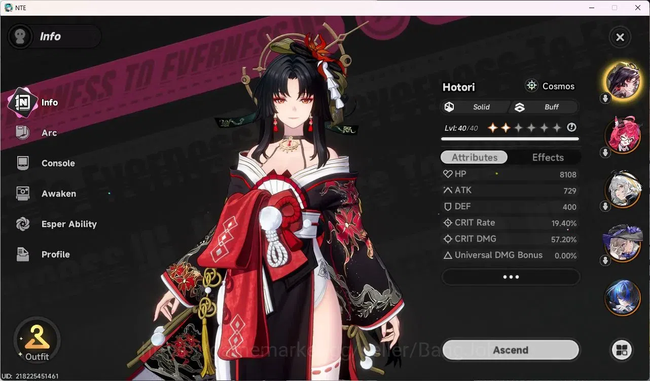 Neverness to Everness Accounts Southeast Asia | Hunter Lv 25 | 6 S-Class (Nanally image 3