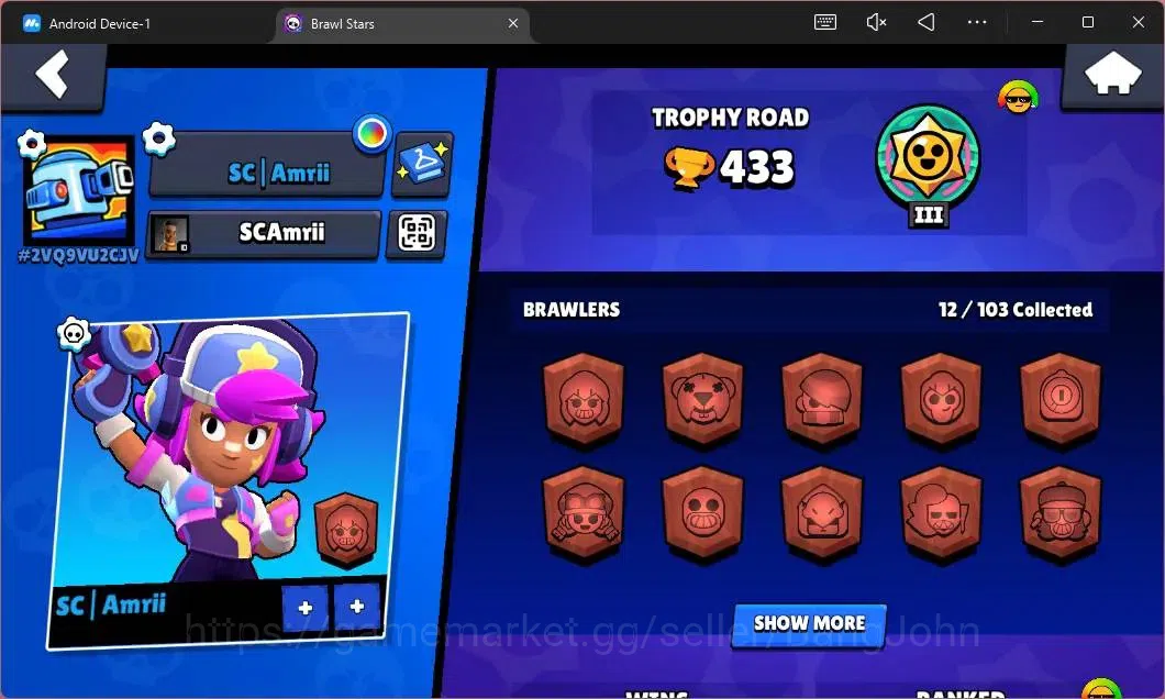 Brawl Stars Accounts Global|433 Thropy |12 Brawler|1 Max Hypercharge (J image 2