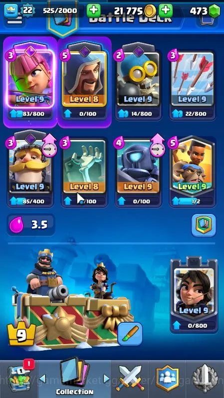 Clash Royale Accounts Starter Lvl 22|Trophy 3643|KTL 9|Limited Skin|Card 66|2 EVO,2 Legend,15 Epic,23 Rare,26 Common|Take 5