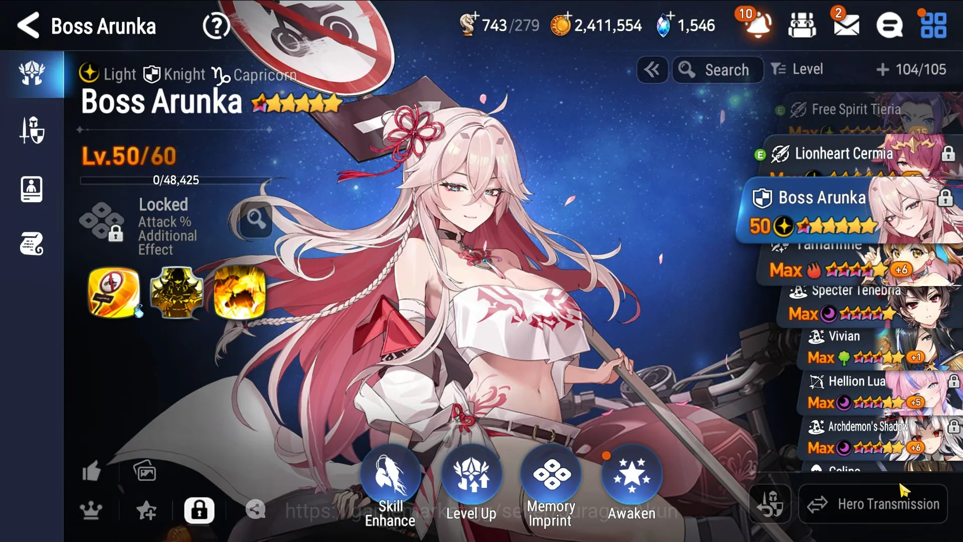 Global UnVerif|13ML(BArunka,HarSetti,Tenebria,Cermia)(Colab:Stark,Fern)1,5STone(ES2904) Epic Seven Mid-Tier Global UnVerif|13ML(BArunka,HarSetti,Tenebria,Cerm image 1