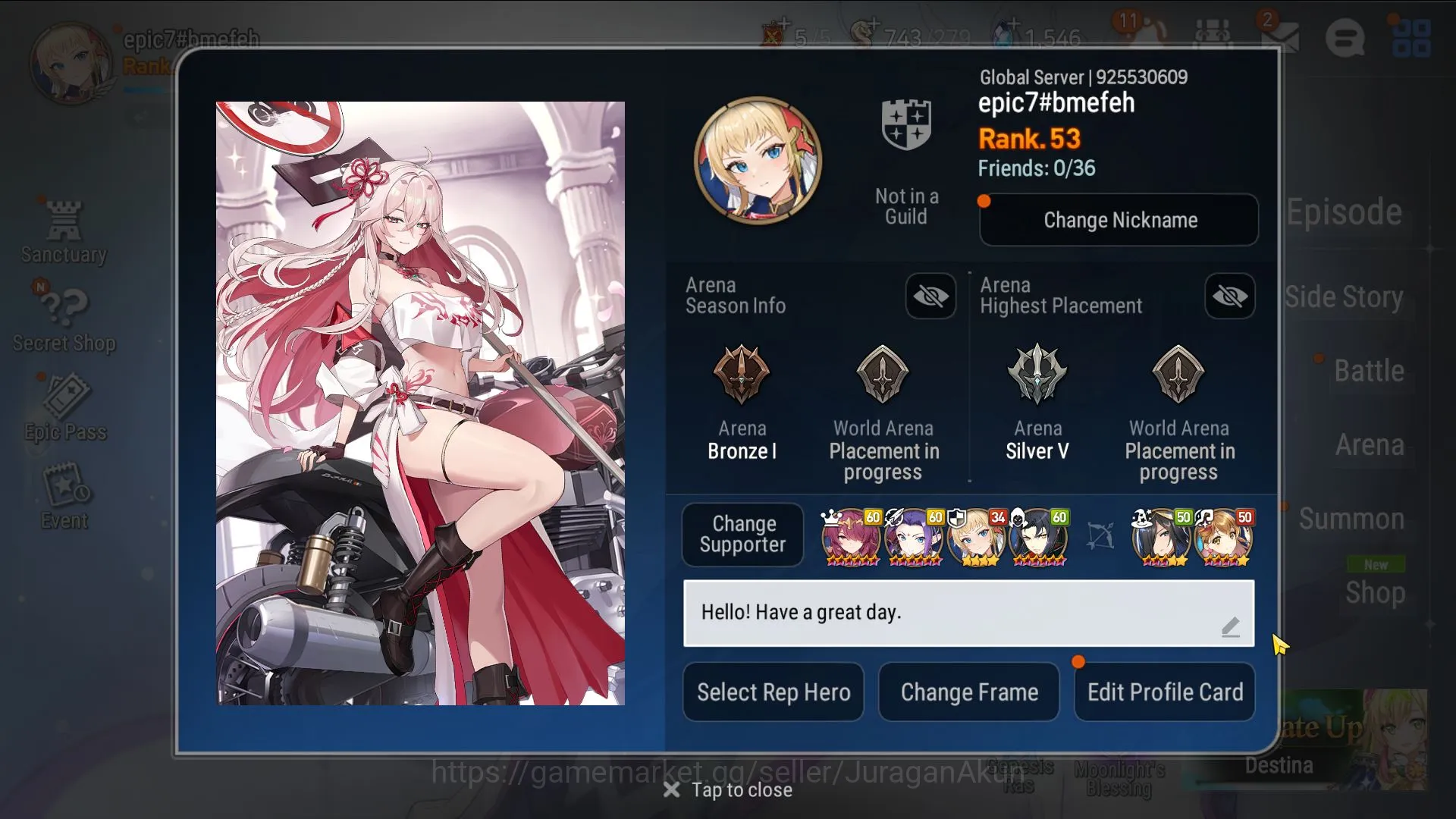Epic Seven Accounts Mid-Tier Global UnVerif|13ML(BArunka,HarSetti,Tenebria,Cermia)(Colab:Stark,Fern)1,5STone(ES2904) 2