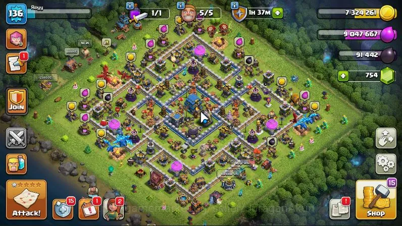 TH 12 - BH 9|LV 136|Limited Hero Skin|HH 6|BK 42,AQ 41,GW 26,MP 31,RC 0|CN OFF|Protect OFF|TAKE MAIL(COC1683) Clash of Clans Mid-Tier TH 12 - BH 9|LV 136|Limited Hero Skin|HH 6|BK 42,A image 1