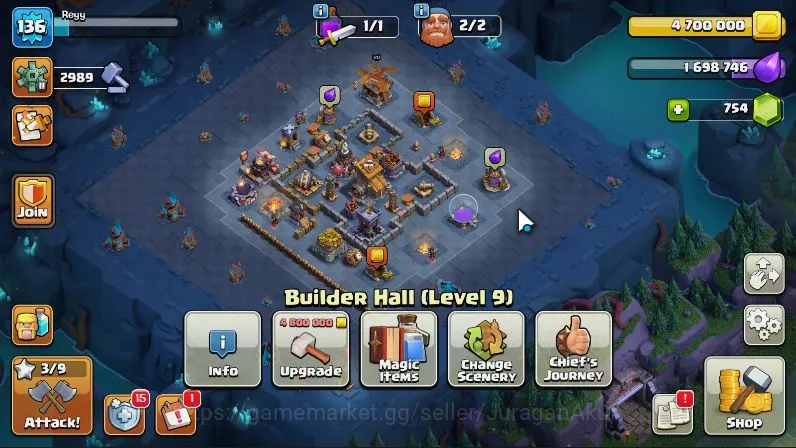 Clash of Clans Accounts Mid-Tier TH 12 - BH 9|LV 136|Limited Hero Skin|HH 6|BK 42,AQ 41,GW 26,MP 31,RC 0|CN OFF|Protect 5