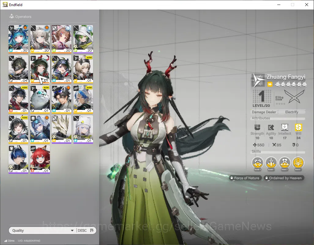 Arknights: Endfield Accounts ASIA|Lv8|SSR4 (2Limit)+ 4(*6Weapon)|Zhuang Fangyi, image 2