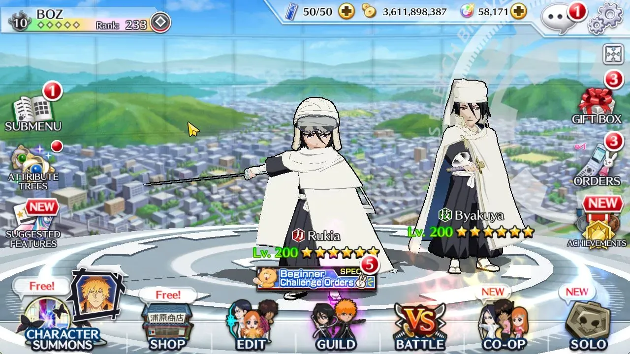 Bleach: Brave Souls Accounts High-End Global | 995K BP+58K Orb | End Game | Byakuya,Rukia TYBW26 | Ulquiorra,Grommjow 11th 1