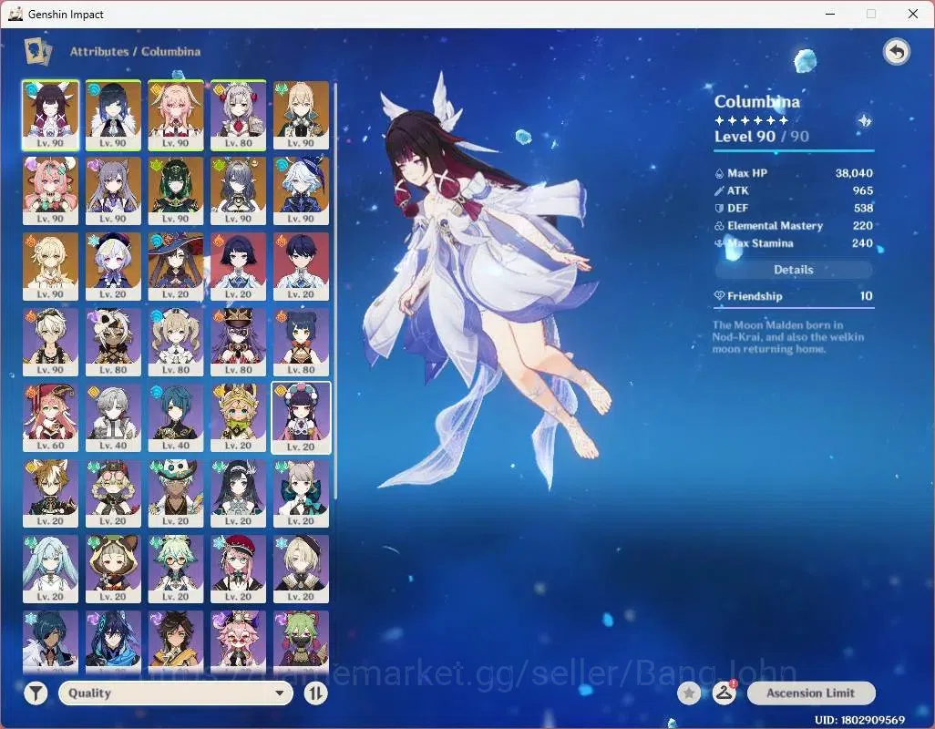 Genshin Impact Accounts ASIA|AR 58|7 Limited|Columbina,Yelan,Linnea,Nefer, image 2