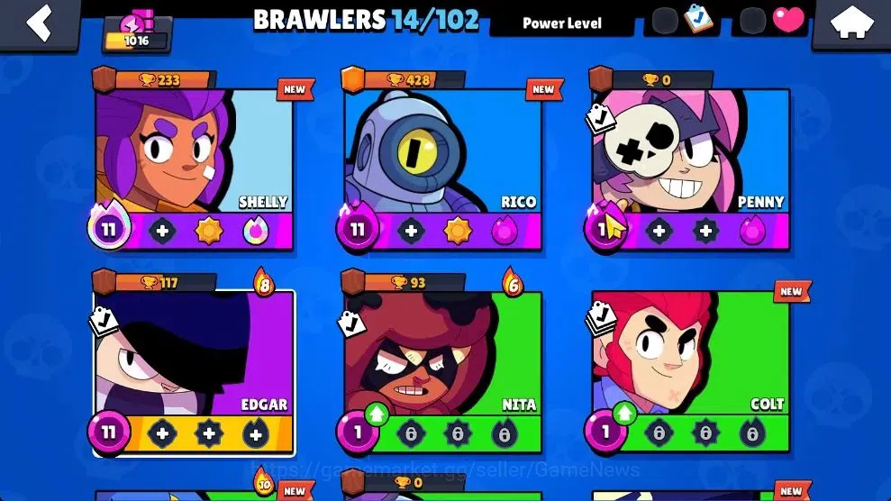 Brawl Stars Accounts 1016 Trophy|14 Brawlers 4 Max Lvl [Edgar,Penny,Ric image 4