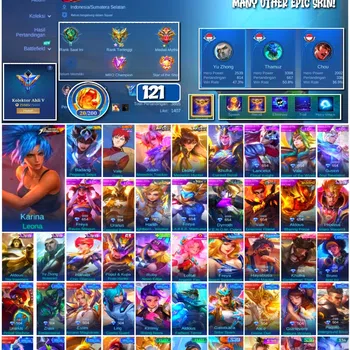 Mobile Legends: Bang Bang Collector #3685 121 Skins | KoF Karina | Saint Seiya Badang  image 1
