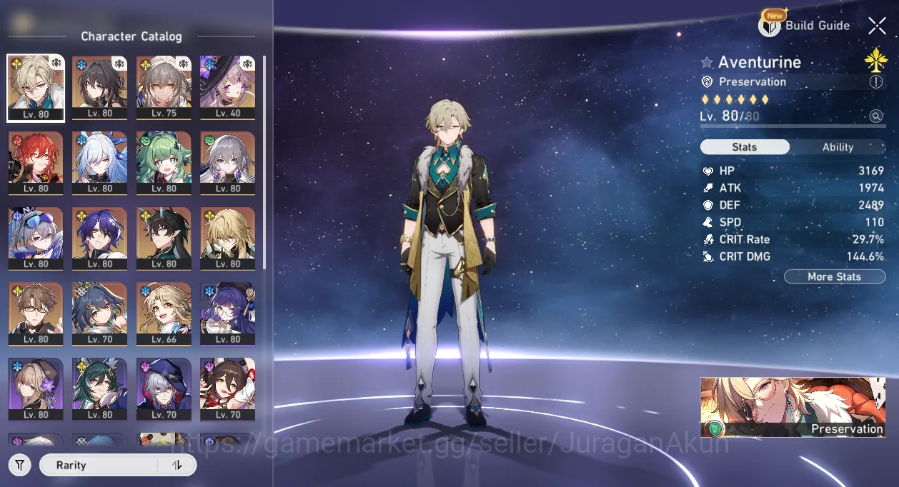 Honkai Star Rail Accounts End Game ASIA [TL69] 10 Limited (Aventurine+Sign, The Herta, Jingliu, Ruan Mei &ETC)+Bonus 5