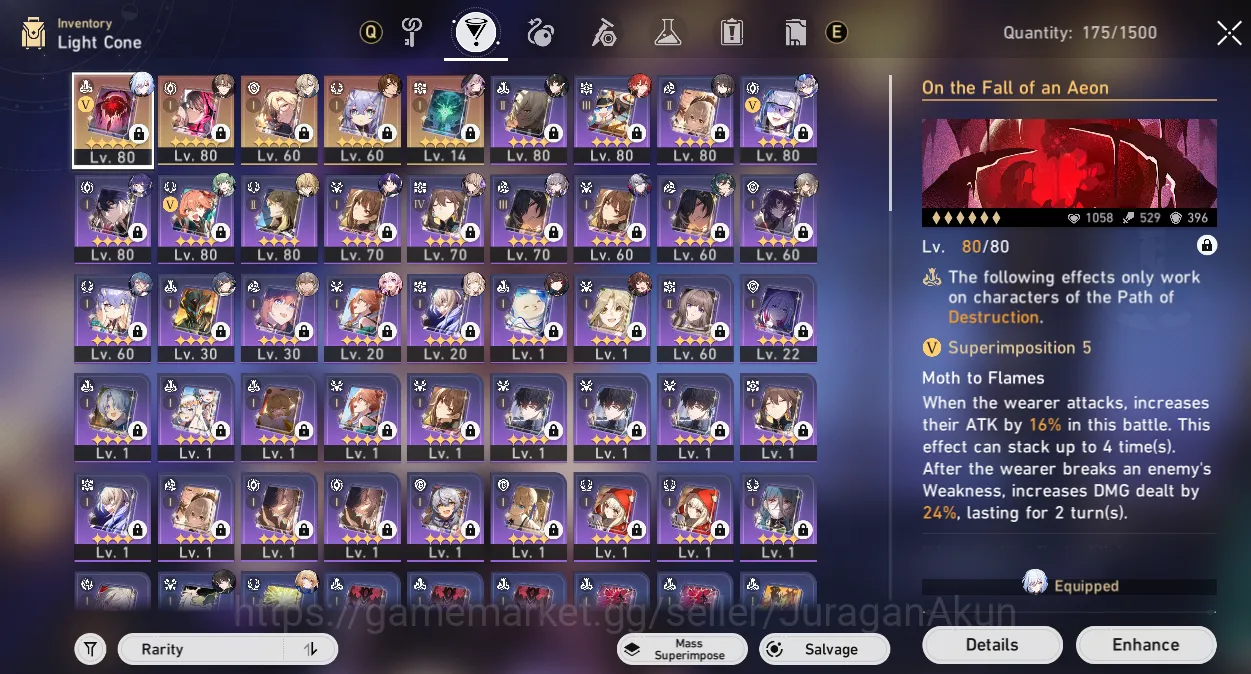 Honkai Star Rail Accounts End Game ASIA [TL69] 10 Limited (Aventurine+Sign, The Herta, Jingliu, Ruan Mei &ETC)+Bonus 8