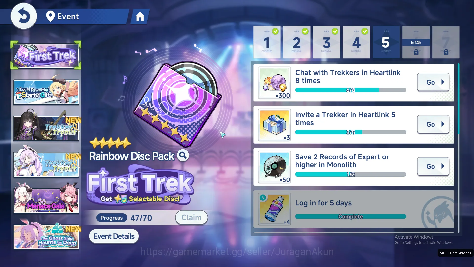 Stella Sora Accounts GLOBAL Lv20| 12k Dust| 4 SSR 6 Sign (ChitoseT2,FreesiaT1,MinovaT1,Mistique)|Selector Trekker+Sign 2