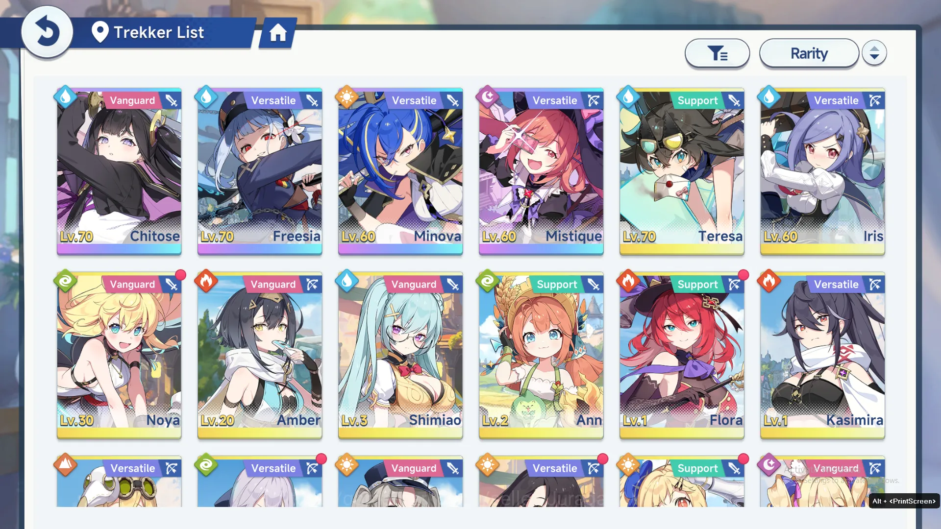 Stella Sora Accounts GLOBAL Lv20| 12k Dust| 4 SSR 6 Sign (ChitoseT2,FreesiaT1,MinovaT1,Mistique)|Selector Trekker+Sign 3